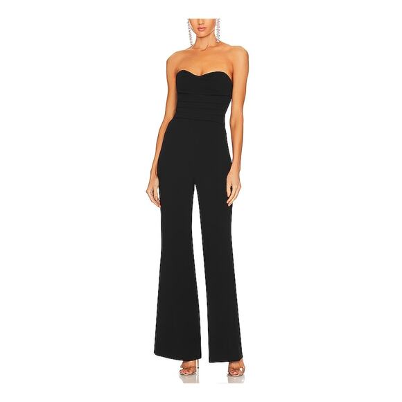 Jonathan Simkhai 'Rebecca' Black Acetate Bustier Jumpsuit Size 2
